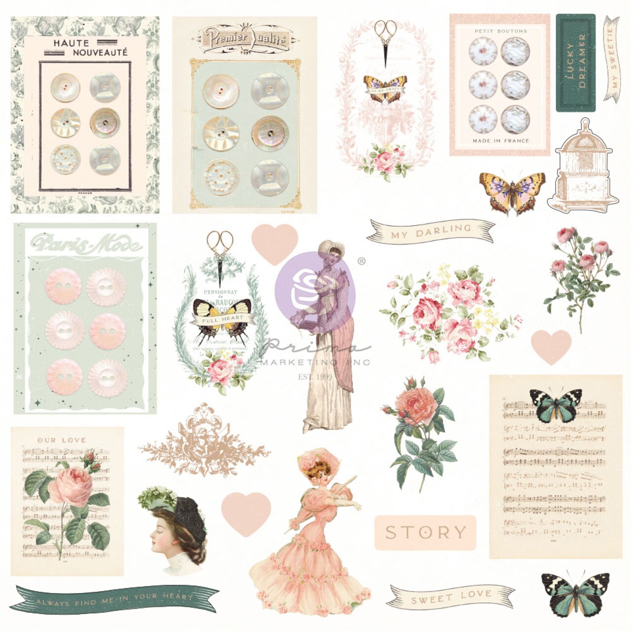 Prima Marketing Inc My Sweet Collection Ephemera - 27 Pcs W/ Foil Details 655350997052